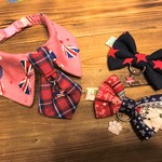 犬・猫の首輪　約28～32　cocochan付け替えれるネクタイチョーカーNEO　限定品　ピンク・アメリカン・星条旗・リボン・蝶ネクタイ