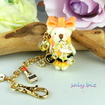 saly☆マキアージュ☆おめかしクマ姫のバッグチャーム