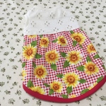 girly white&red   check sunflower  ノースリーブワンピース  Ｓ