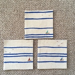 ヨットとカモメの刺繍コースター（3枚セット）