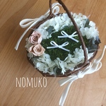 かごリングピロー(薔薇とユーカリ)