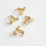 10pcs ネジバネイヤリング 平皿 ライトゴールド