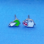 アシンメトリータイプ ブタと白菜 シンプルなシルバーピアス ラッピング対応【】