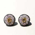 ＜Stella～遊び好きの星～＞刺繍イヤリング◎チョコマーブル◎アレルギー対応パーツ変更可能 