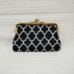 モロッカン柄（ブラック）がま口　名刺・カードケース