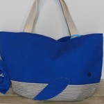 《受注制作》青色のくじらトートバッグ