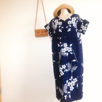 浴衣リメイクワンピース♡茄子紺のシックなワンピース