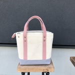 TOTE miniファスナー付き / キナリ×スモーキーコーラル×ウスグレー