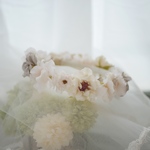 再販♡flower  crown〜アンティークベージュベビー&キッズ花冠〜
