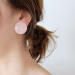 【 chimie vintage-562 】ドイツヴィンテージマーブルピンクのイヤリング・ピアス・樹脂ピアス