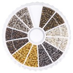 【壊れにくい高品質タイプ】つぶし玉６色セット【クリスタル神戸】約2mm×1,5mm　約3000個/箱　