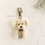 トイプーちゃんのリールキーホルダー  （ホワイト色）