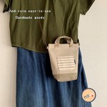 帆布２ｗａｙ縦長サコッシュ　ベージュ・ナチュラル