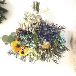 blue×yellow ビオラとパンジーのドライフラワースワッグ