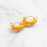 即納送料無料14kgf*天然琥珀Baltic Amber pavé earring / pierced earring