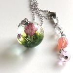 Hester's garden ピンクの薔薇 ネックレス(ロジウム)