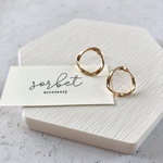 gold twist ring pierce/ツイストリングピアス