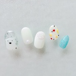 【特集掲載】【再販2】しろくまnailの白クマとしろくまのネイル