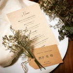 結婚式 席札 メニュー表