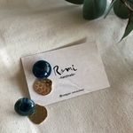 ✺ピアス✺ブルーマーブルカボションピアス