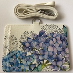 送料込み 受注作成 紫陽花IDホルダー あじさい社員証 紫陽花パスケース ブルー系 ネームホルダー