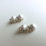 コットンパールビジューノンホールピアス