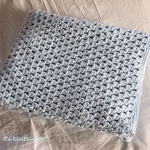 コットン玉編みブランケット パウダーブルー