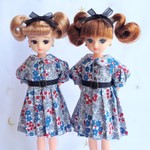 プリーツワンピース　小花＊22cmdoll