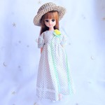 フラワーブーケのロングワンピース　ホワイト＊22cmdoll