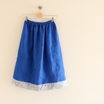 リバティ　アリスＷ＆ロイヤルブルー　リネンスカート　ラプセニのスカート