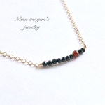 14kgf blackspinel × garnet necklace