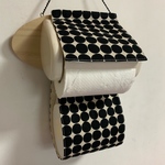 【黒ドット】 トイレットペーパーホルダーカバー 