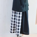 切り替えタックスカート/モノトーン