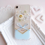 可憐なミニブーケ❁.*･ﾟスマホケース  ライトブルー【※iPhone専用ページ】