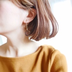 べっこうとチェーンのピアス/イヤリング（ゆらゆら、揺れる）