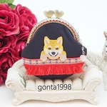 気持ち華やぐ☆がま口ポーチ・コインケース（口金8.5センチ）柴犬