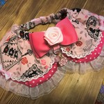 犬・猫の首輪　29～33　cocochanふんわりギャザーチョーカー　アリス・ピンク・薔薇・ドット