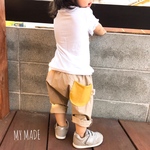 再2販「タイプライター」ベージュのサルエルパンツ☆親子コーデ