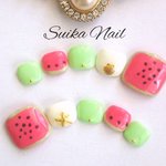 【再販】スイカ柄♡フットネイルチップ
