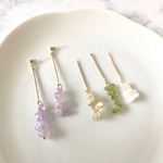 【お試し価格】選べる*さざれ石のゆれるシンプルなピアス イヤリング