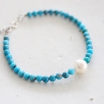 SILVER925  turquoise akoyapearl bracelet[br2972]