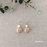ヴィンテージ感のあるドイツ製アクリル×パールイヤリング[ノンホールピアス･ピアス]