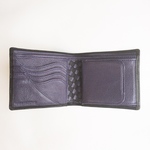 番外編" Basic"アートウォレット  イタリア産オイルヌメ<黒>×コブ牛タンニン鞣し革<パープルネイビー>