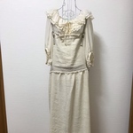 リネン  ナチュラル サロペット スカート  