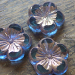 viora* echo blue 22mm  テーブルカット チェコビーズ 1個