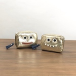 【ミラーゴールド/SMALL】毎日の相棒♪ふっくらコロンとしたモンスター/ニッコリマルチポーチ【お顔が選べる】