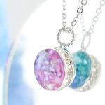 【初夏限定】紫陽花グラデーション：リバーシブルペンダント【受注製作】 