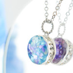 【初夏限定】紫陽花ミックス：リバーシブルペンダント【受注製作】 