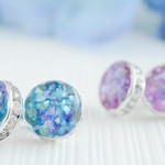 【初夏限定】紫陽花ミックス【青】：ピアス/イヤリング【受注製作】