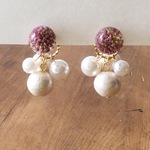☆SALE☆flower ball pierce (ヒメツルソバ)